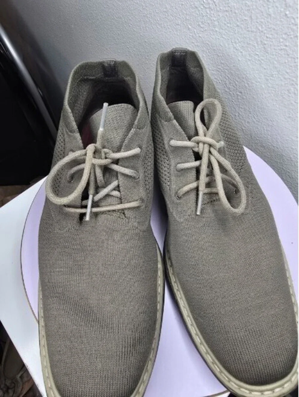 Mark Nason Los Angeles Weldon Gray Taupe Chukka Boots Mens Size 9 DressKnit Grea